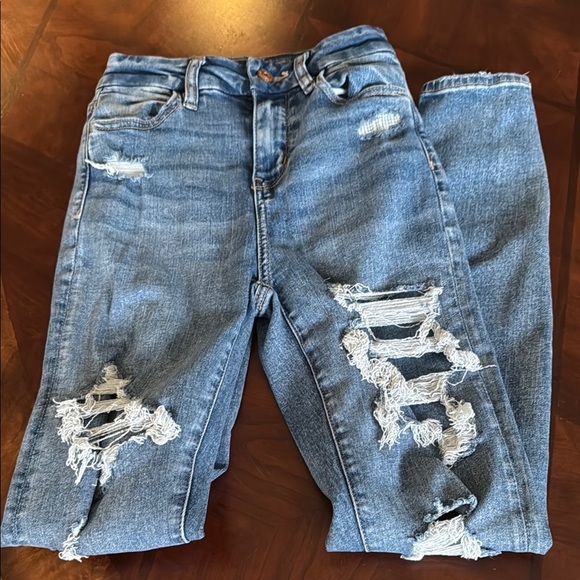 AMERICAN EAGLE OUTFITTERS women's distressed jeans, size 00 - Picture 8 of 12